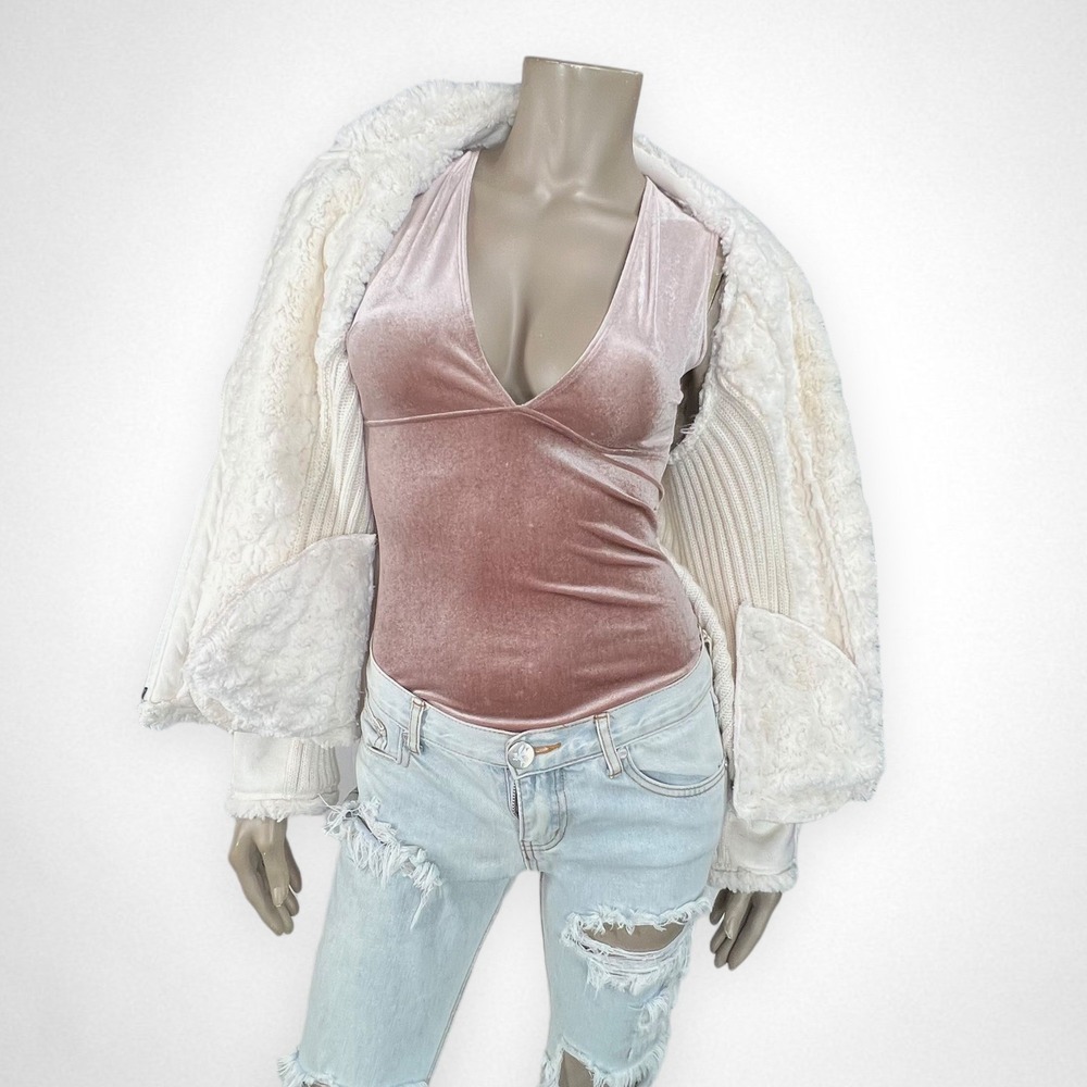 SUGARFLY White Faux Suede and Faux Fur Lined‎ Jacket S - Picture 4 of 13
